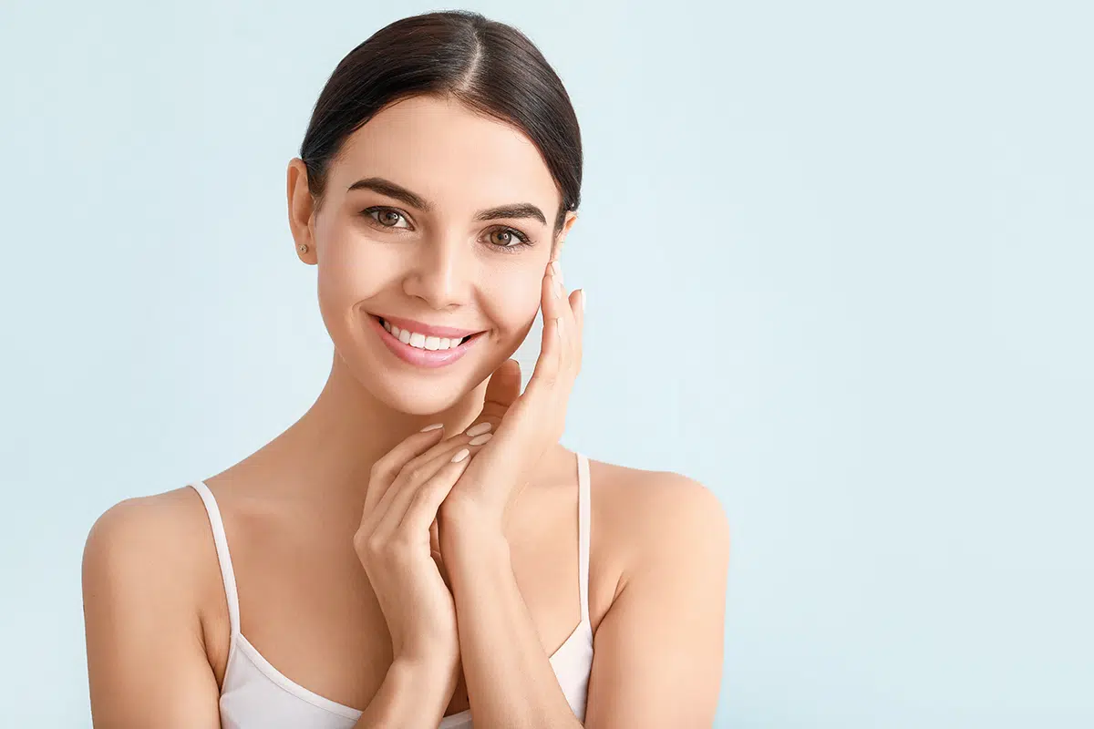 beautiful young woman with healthy skin