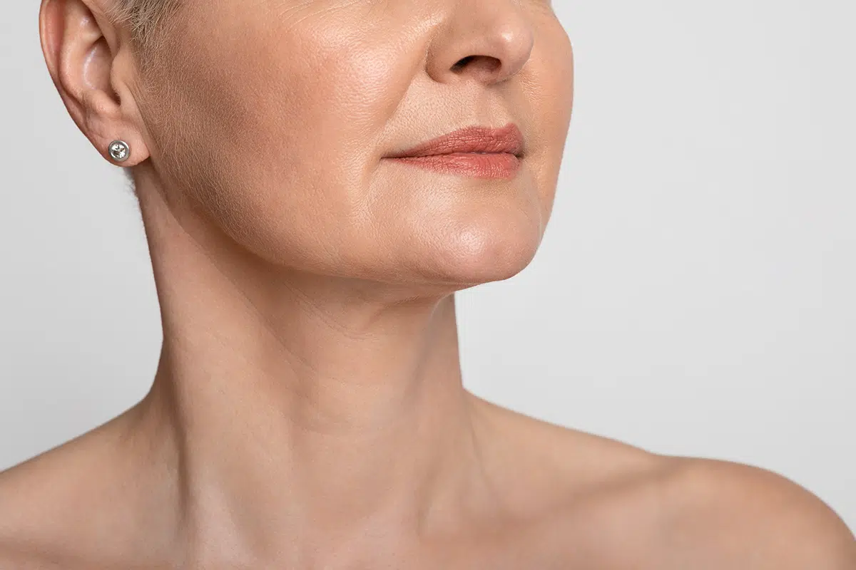 mature woman with smooth skin