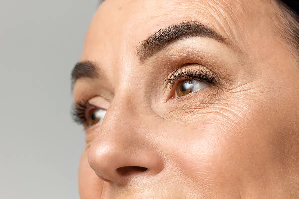 middle aged woman with healthy natural condition skin