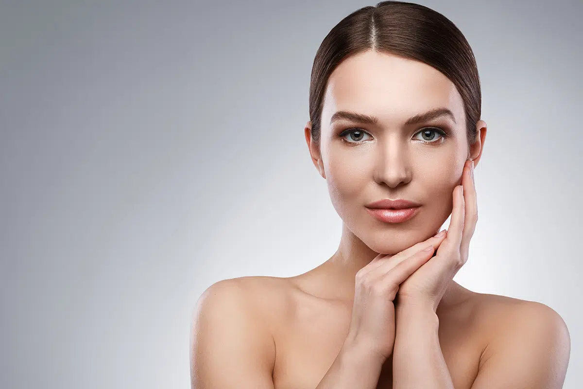 young woman with beautiful face and soft skin